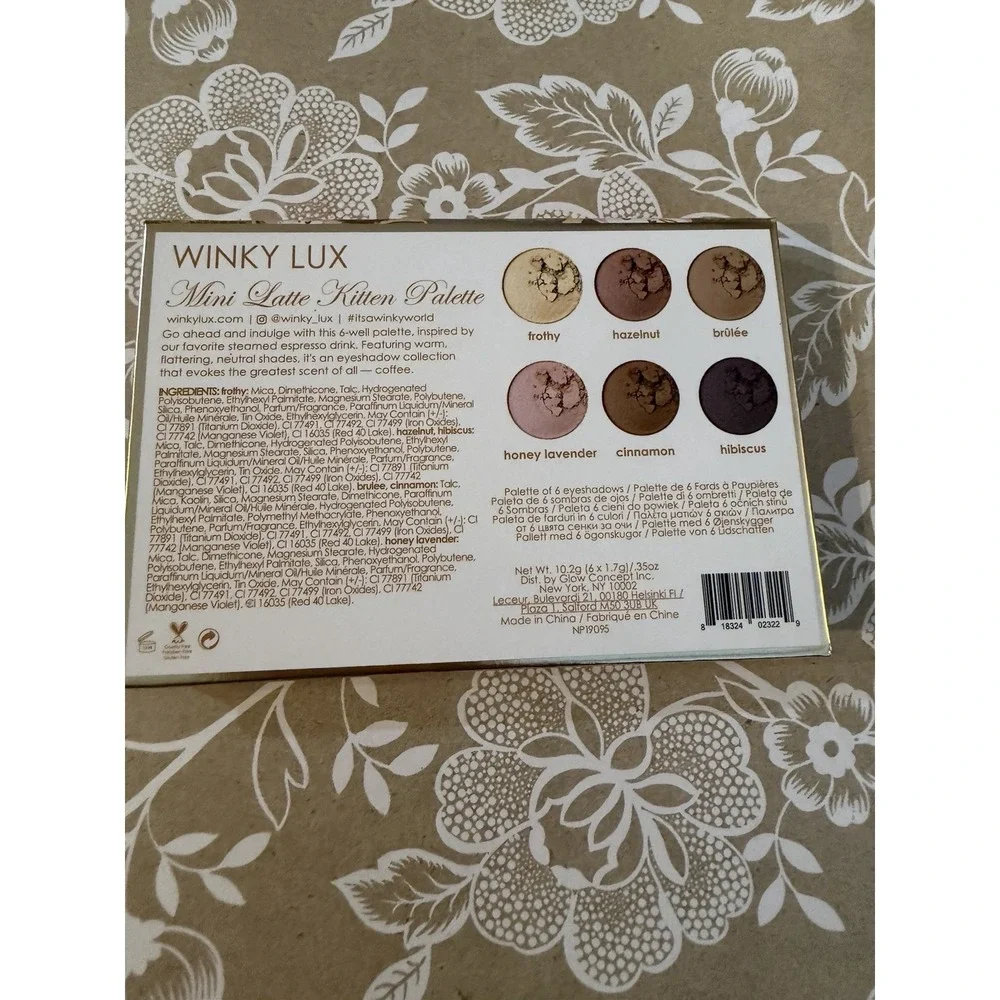 Winky Lux Mini Latte Kitten 6 Shade Eyeshadow Palette Warm Neutral Shades NEW